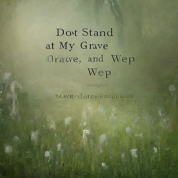 "Do Not Stand at My Grave and Weep" by Mary Elizabeth Frye: A Critical Analysis