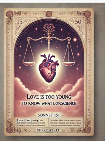 "Sonnet 151: Love is too young to know what conscience is" by William Shakespeare