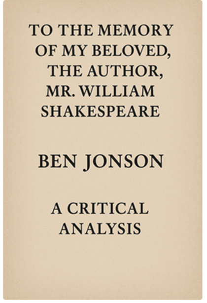"To the Memory of My Beloved, the Author, Mr. William Shakespeare" by Ben Jonson: A Critical Analysis